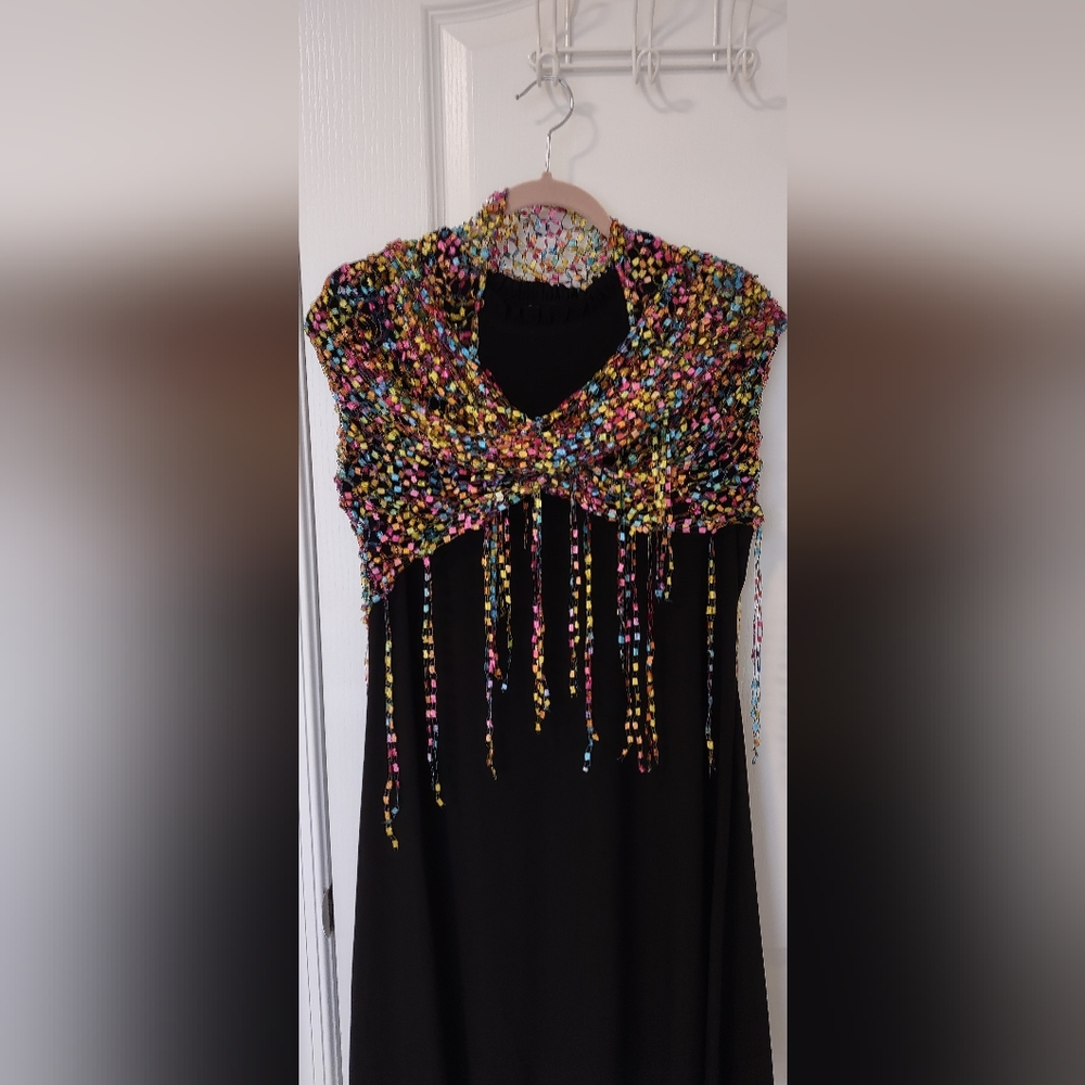 Hand-crotched Ribbon Shawl One of a kind! $88 or best offer